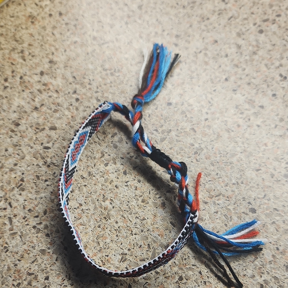 Handcrafted Multicolor Braided Bracelet Reversible